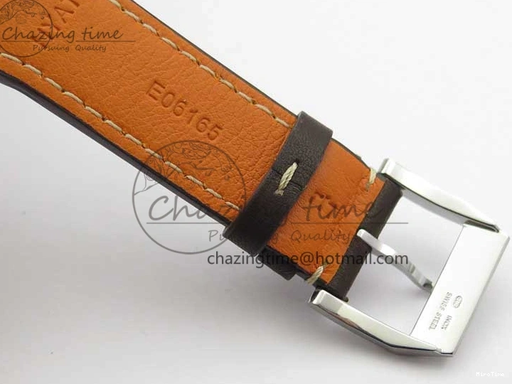 MIROTIME 0303 Original Pilot IW326803 SS MK 1:1 Best Edition Black Dial on Brown Leather Strap MIYOTA 7146